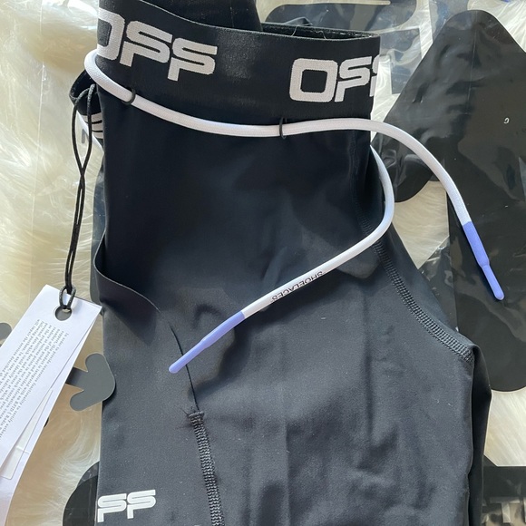 Off-White Designer Brand Logo-Waistband Black Active Leggings Size M - Picture 6 of 7